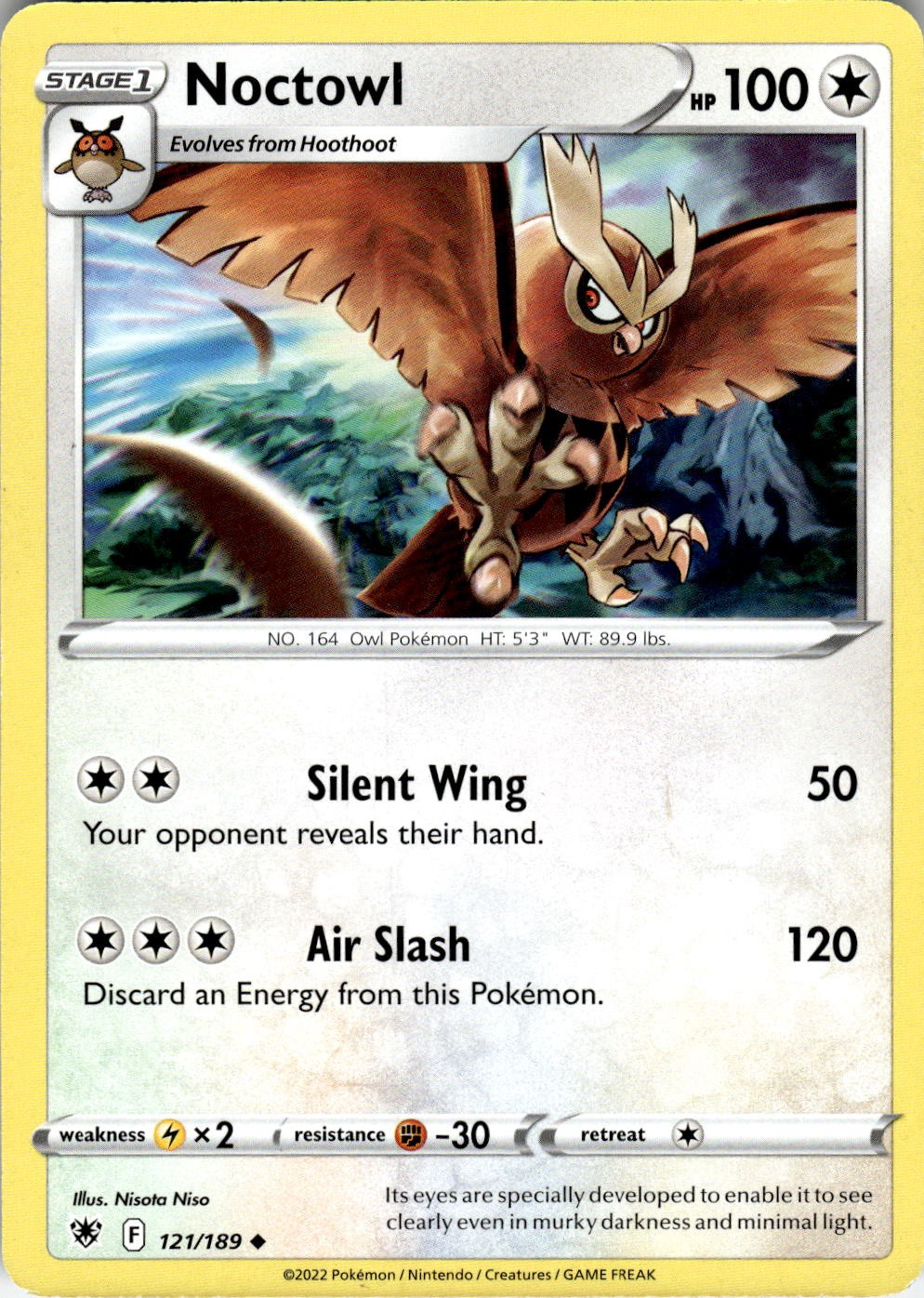 Noctowl 121/189 Uncommon Astral Radiance Pokemon Near Mint