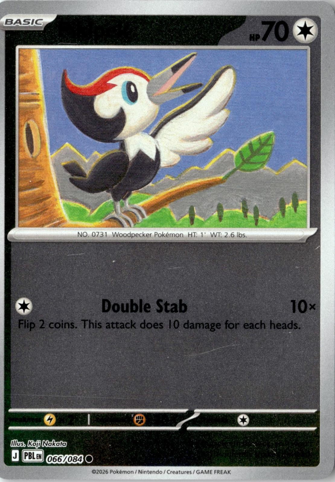 2026 POKEMON PIKIPEK 066/084 COMMON PITCH BLACK REVERSE HOLO NEAR MINT