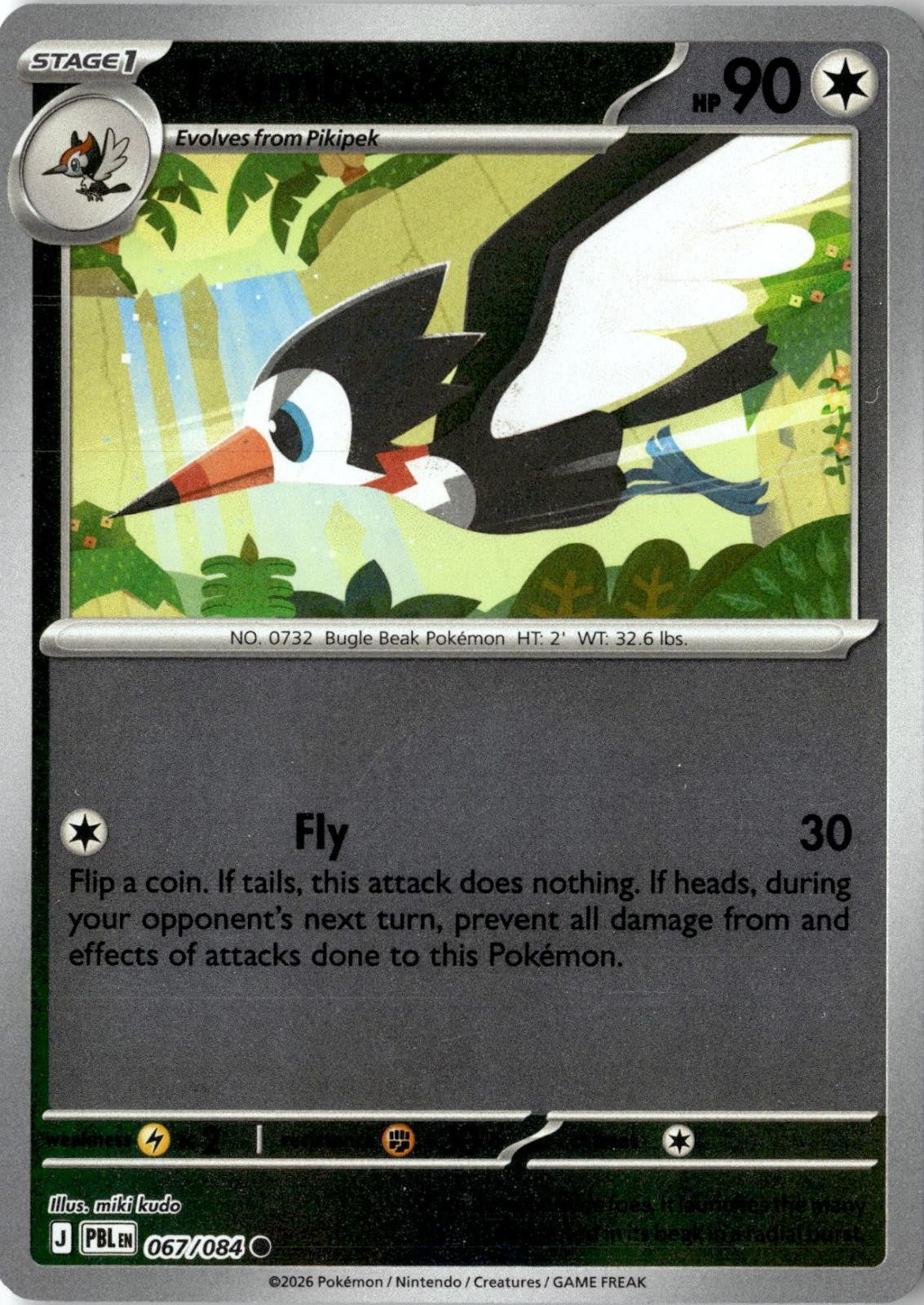 2026 POKEMON TRUMBEAK 067/084 COMMON PITCH BLACK REVERSE HOLO NEAR MINT