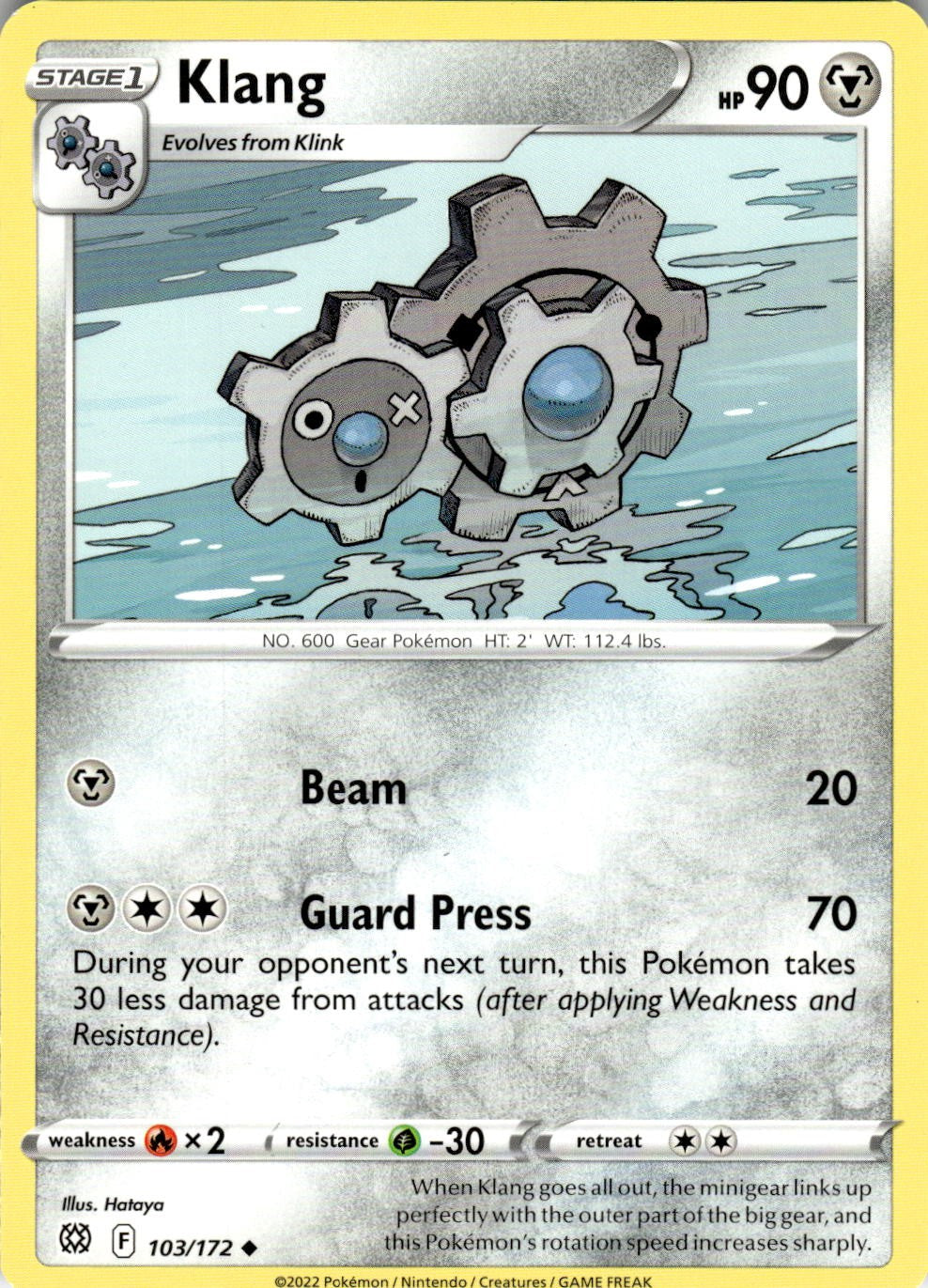 2022 POKEMON KLANG 103/172 UNCOMMON BRILLIANT STARS NEAR MINT