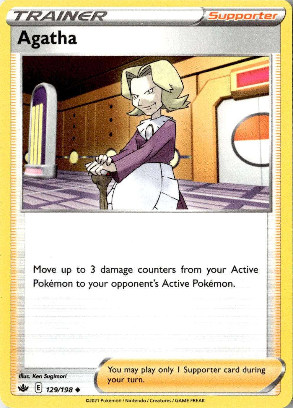 2021 POKEMON AGATHA 129/198 UNCOMMON CHILLING REIGN NEAR MINT