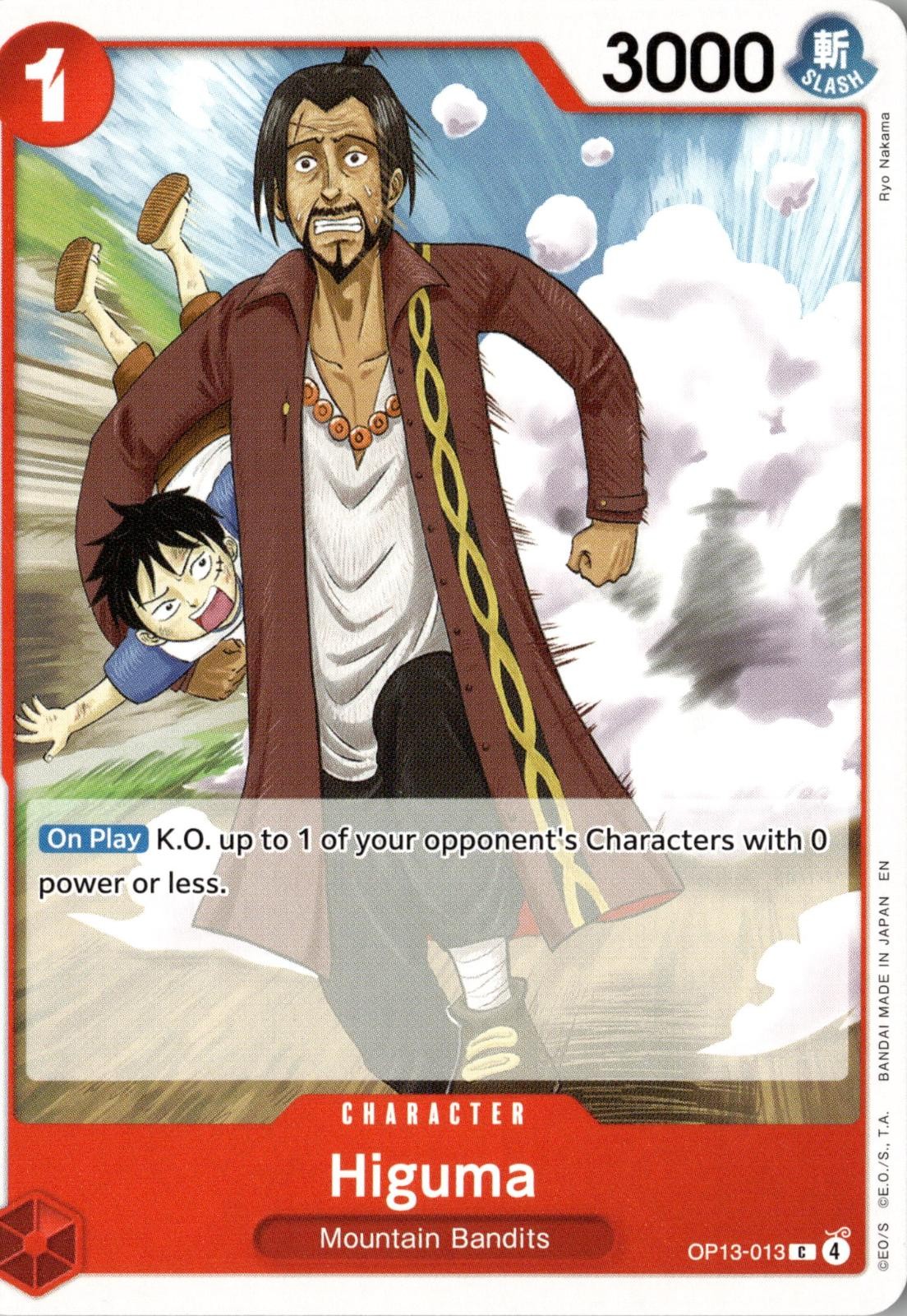 2025 ONE PIECE HIGUMA OP13-013 COMMON CARRYING ON HIS WILL NEAR MINT