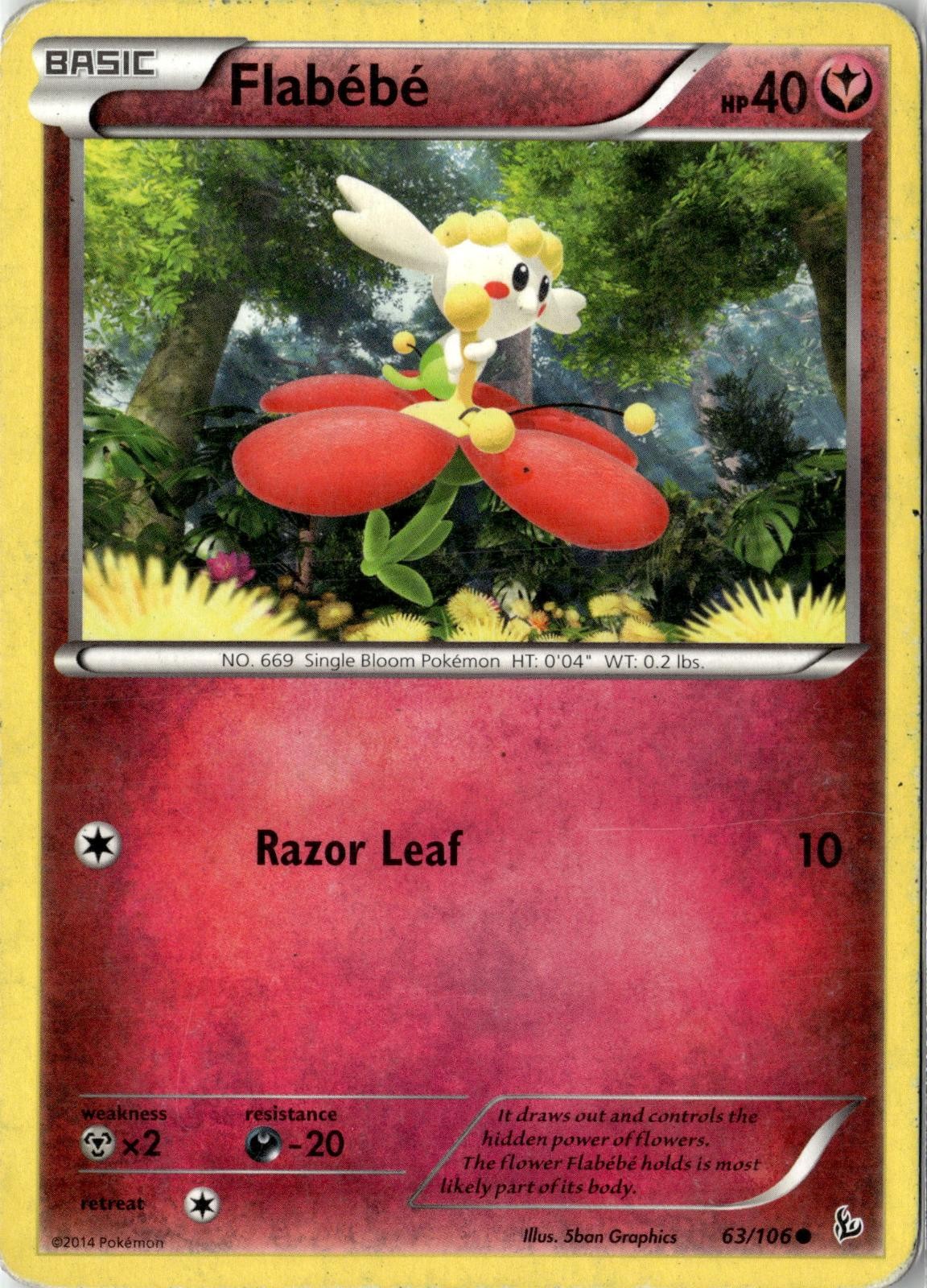 2014 POKEMON FLABEBE 63/106 COMMON FLASHFIRE LIGHTLY PLAYED