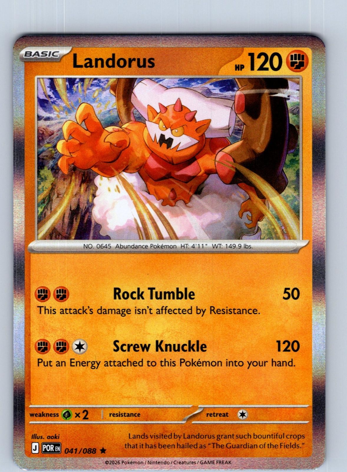 Landorus 041/088 Rare Perfect Order Pokemon Holo Near Mint