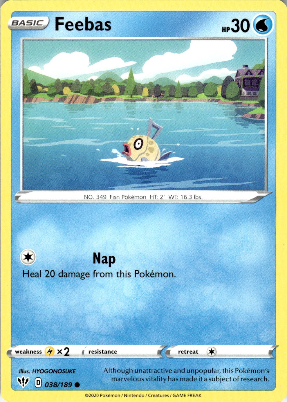 Feebas 038/189 Common Darkness Ablaze Pokemon Near Mint