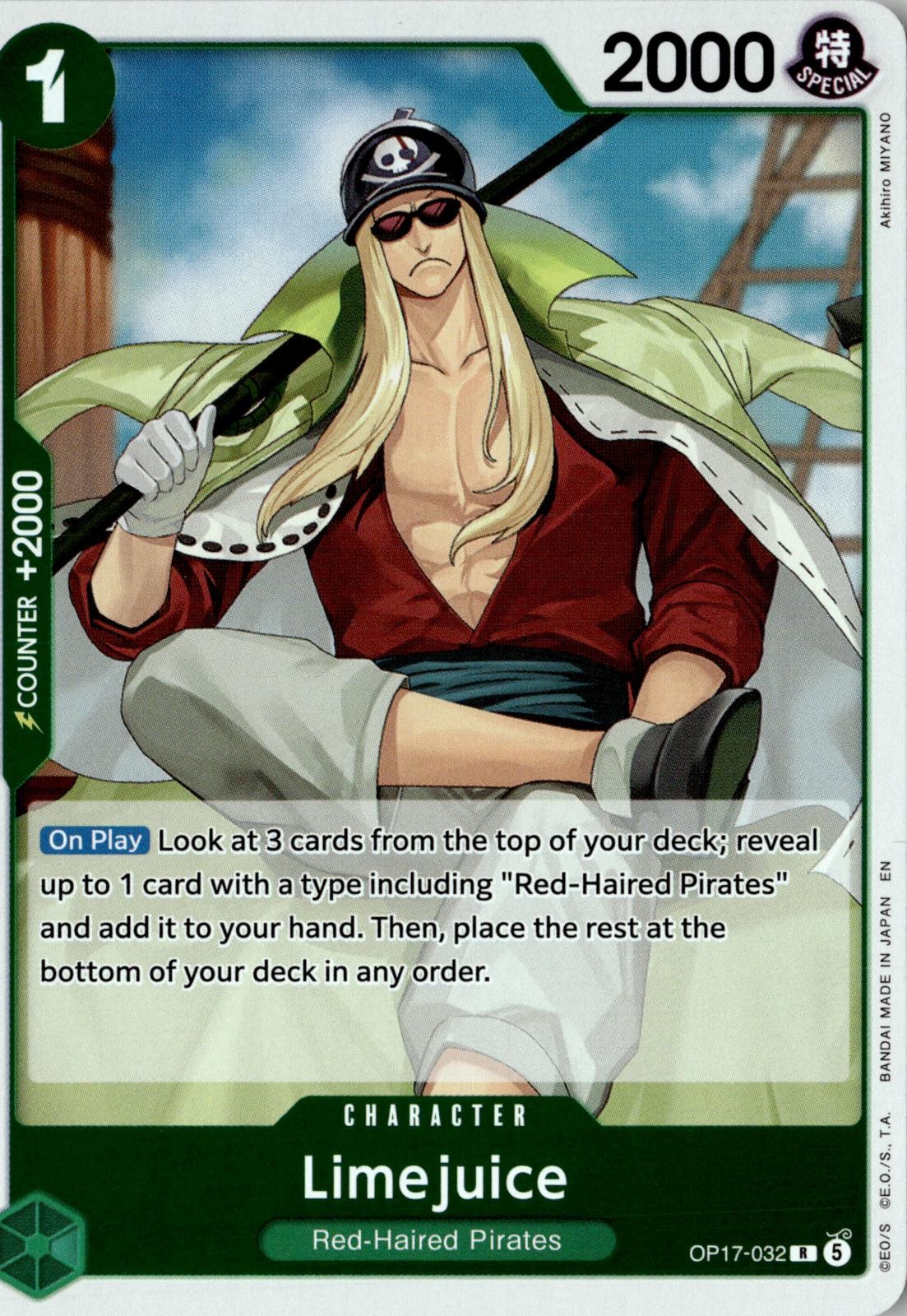 2026 ONE PIECE LIMEJUICE OP17-032 RARE THE WORLD'S STRONGEST WARRIORS FOIL NM