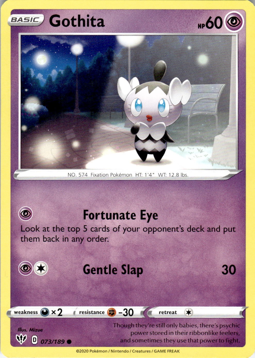 Gothita 073/189 Common Darkness Ablaze Pokemon Near Mint