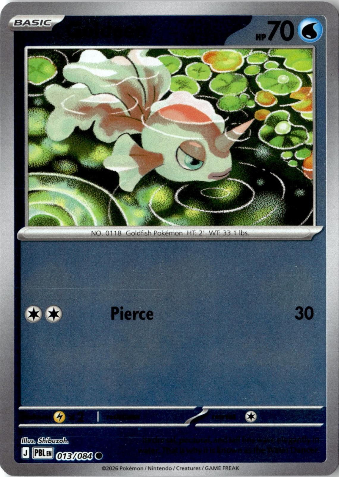 2026 POKEMON GOLDEEN 013/084 COMMON PITCH BLACK REVERSE HOLO NEAR MINT