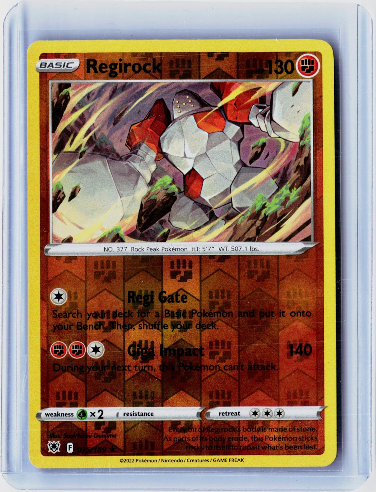 Regirock Reverse Holo Rare SWSH10: Astral Radiance 075/189 NM