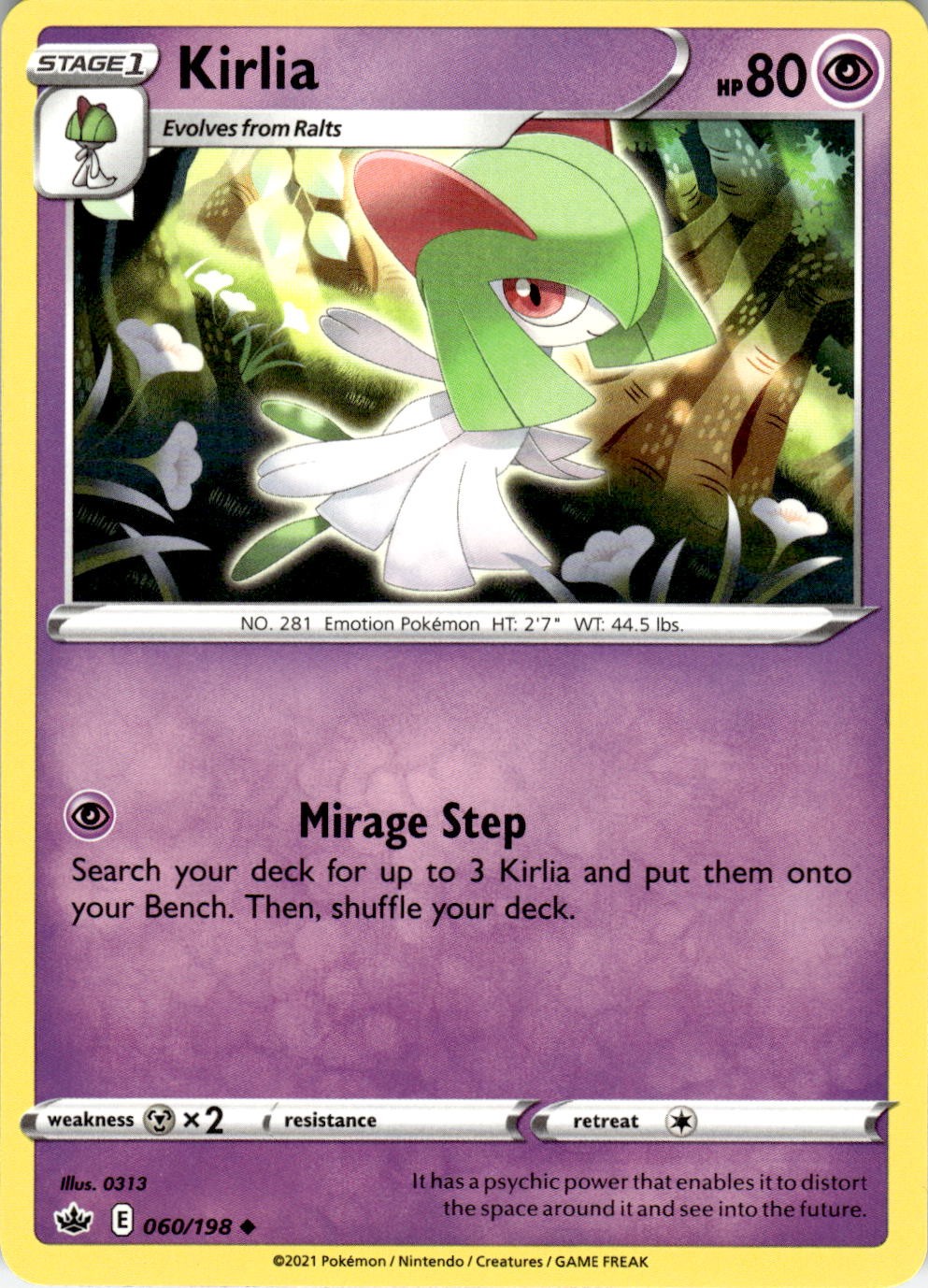 Kirlia 060/198 Uncommon Chilling Reign Pokemon Near Mint