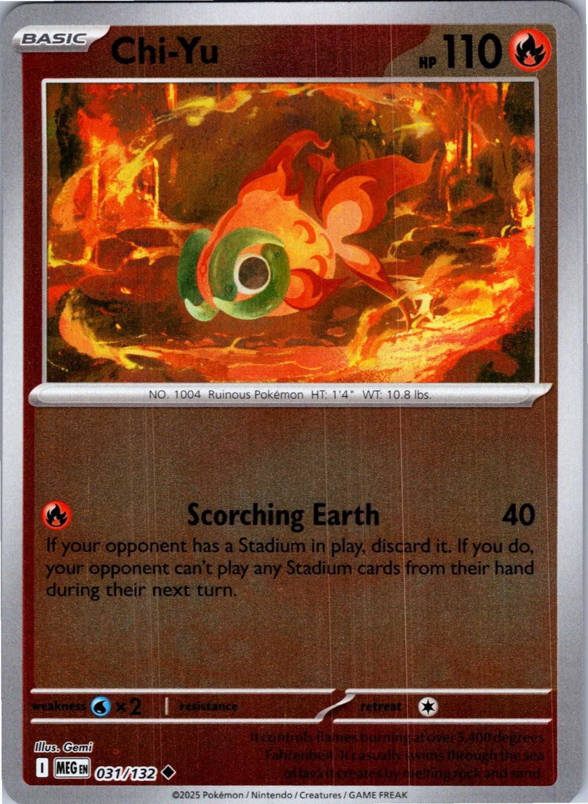 Chi-Yu 031/132 Uncommon Mega Evolution Pokemon Lightly Played