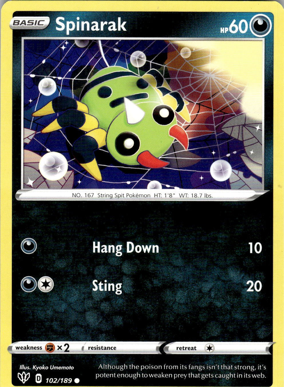 Spinarak 102/189 Promo Trick or Trade BOOster Pokemon Near Mint