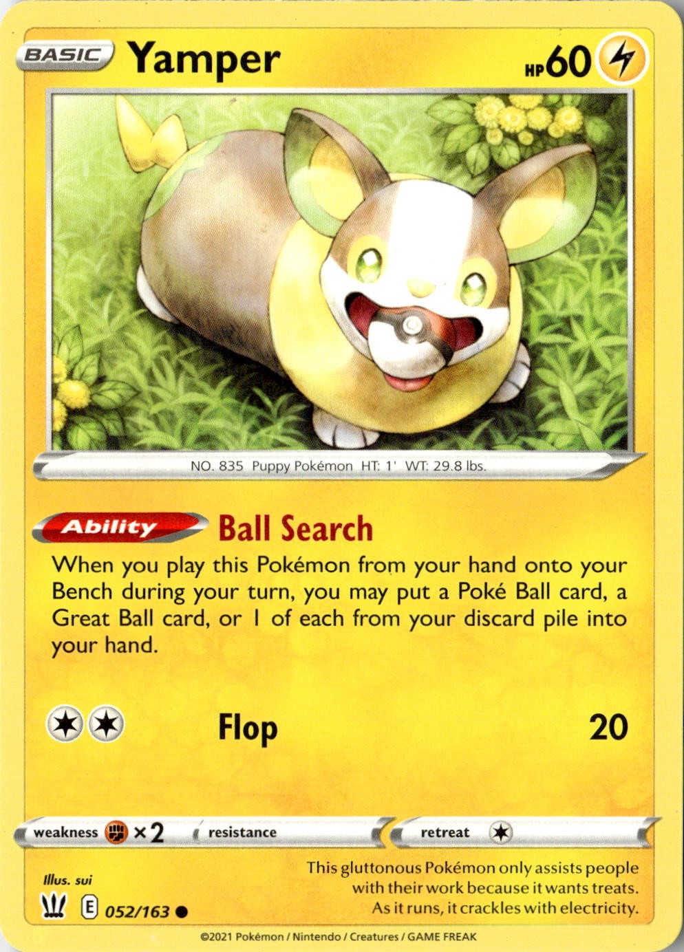 2021 POKEMON YAMPER 052/163 COMMON BATTLE STYLES NEAR MINT
