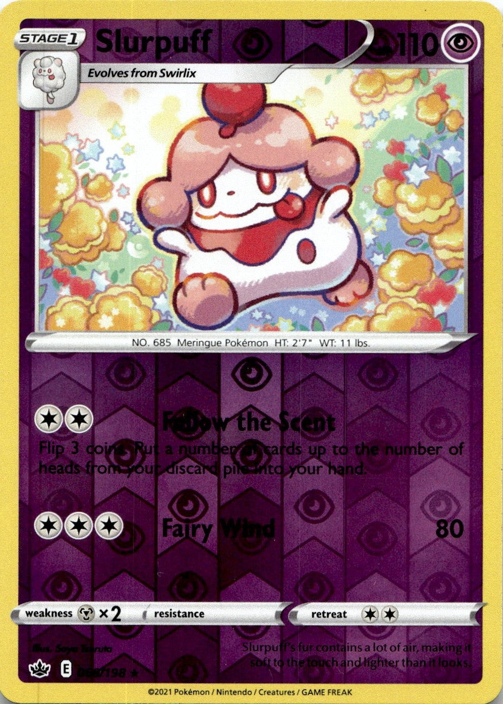 Slurpuff 068/198 Rare Chilling Reign Pokemon Reverse Holo Lightly Played