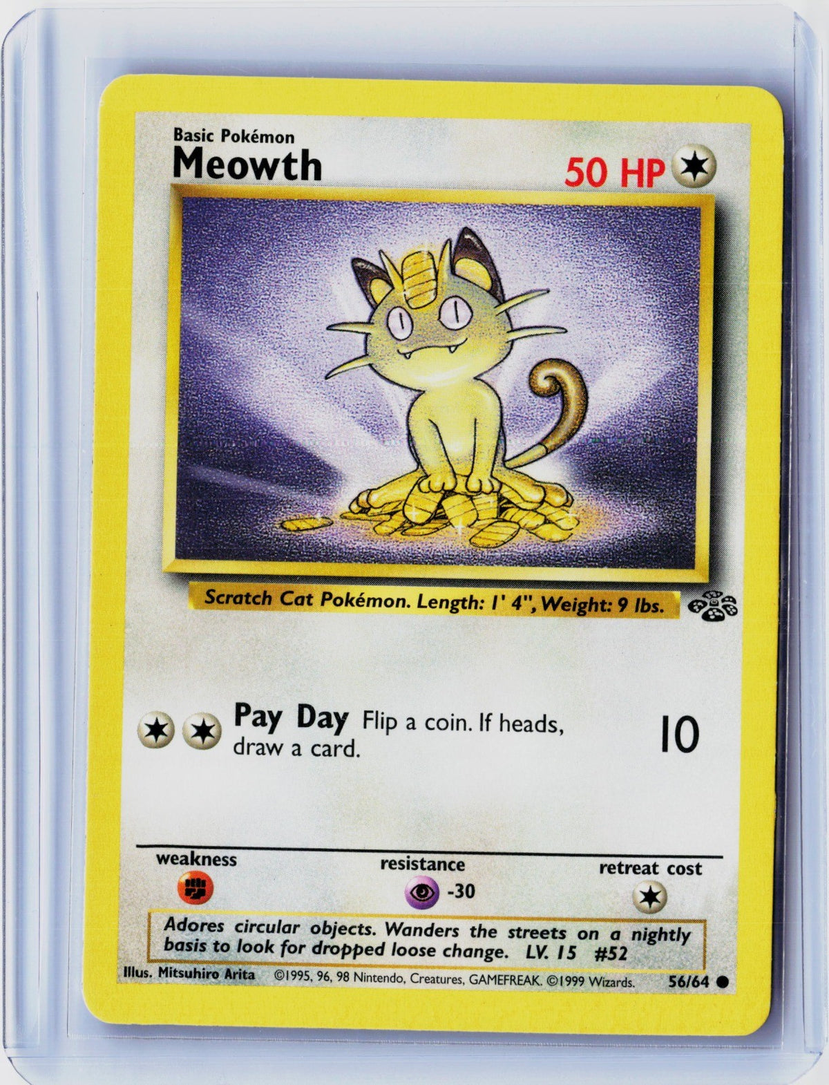 Meowth Unlimited Common Jungle 56/64 NM