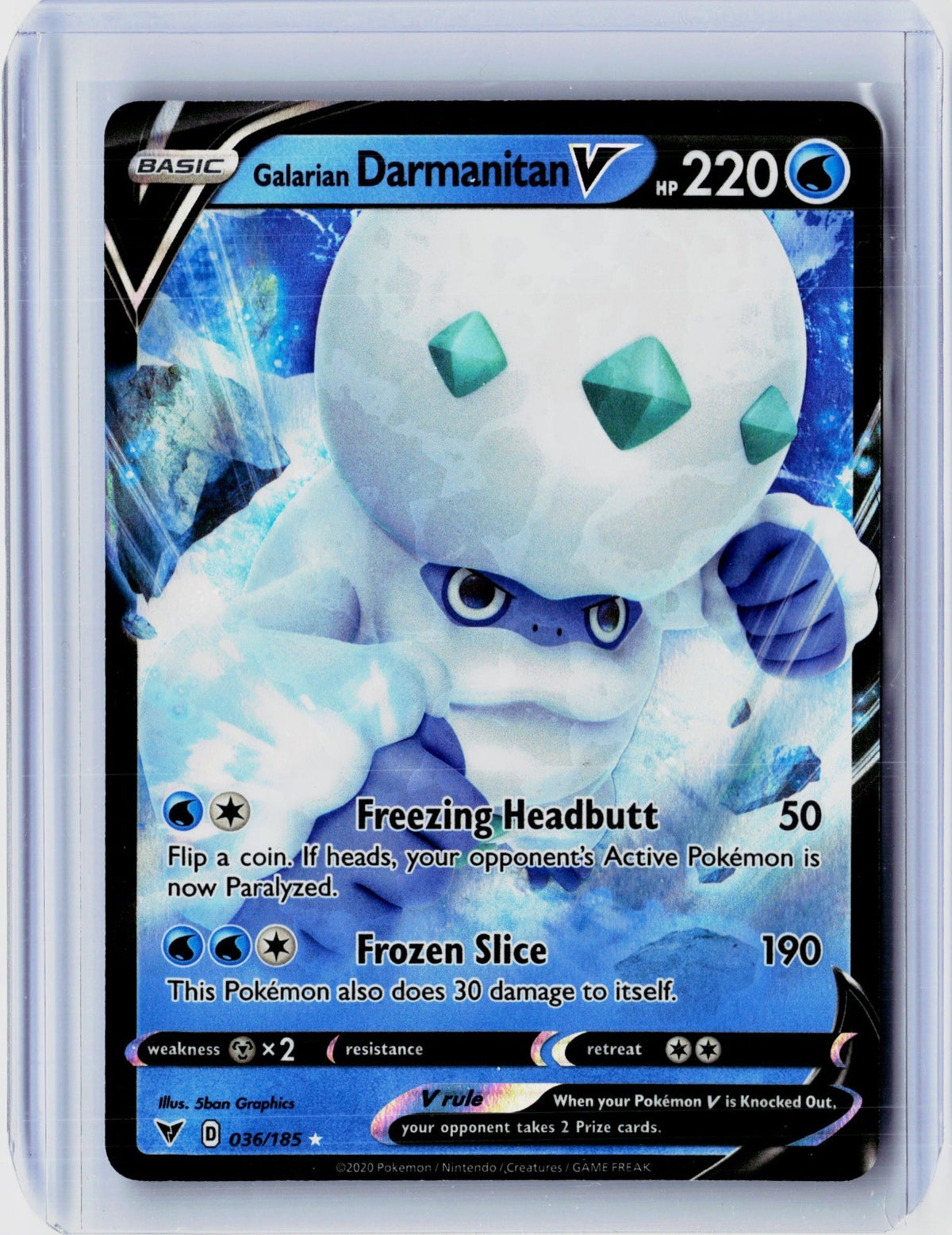 Galarian Darmanitan V Holo Ultra Rare SWSH04: Vivid Voltage 036/185 NM