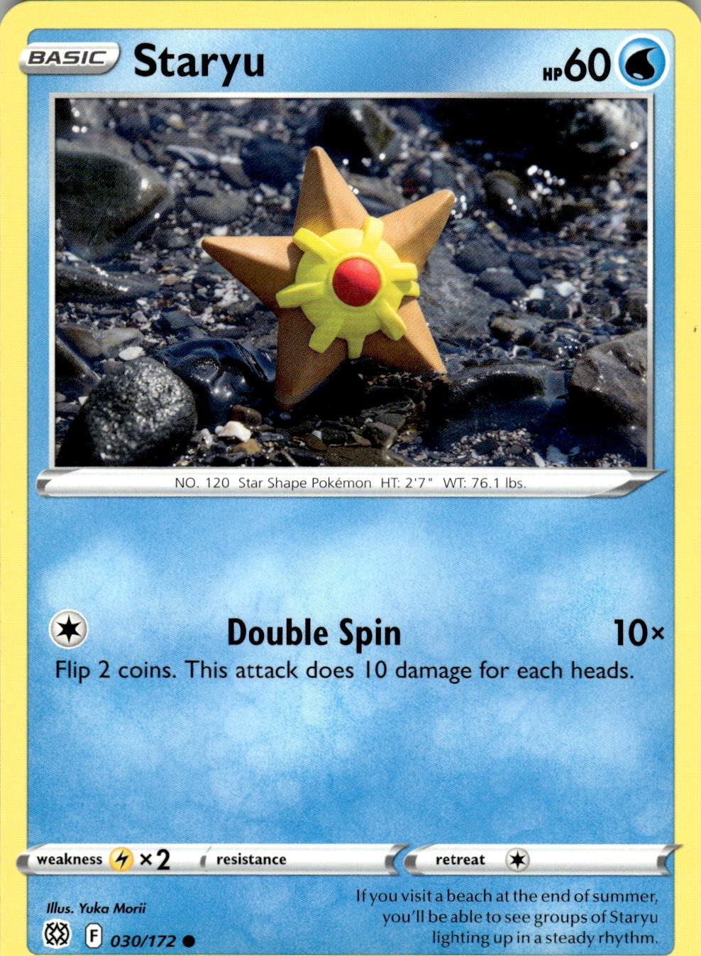 2022 POKEMON STARYU 030/172 COMMON BRILLIANT STARS NEAR MINT