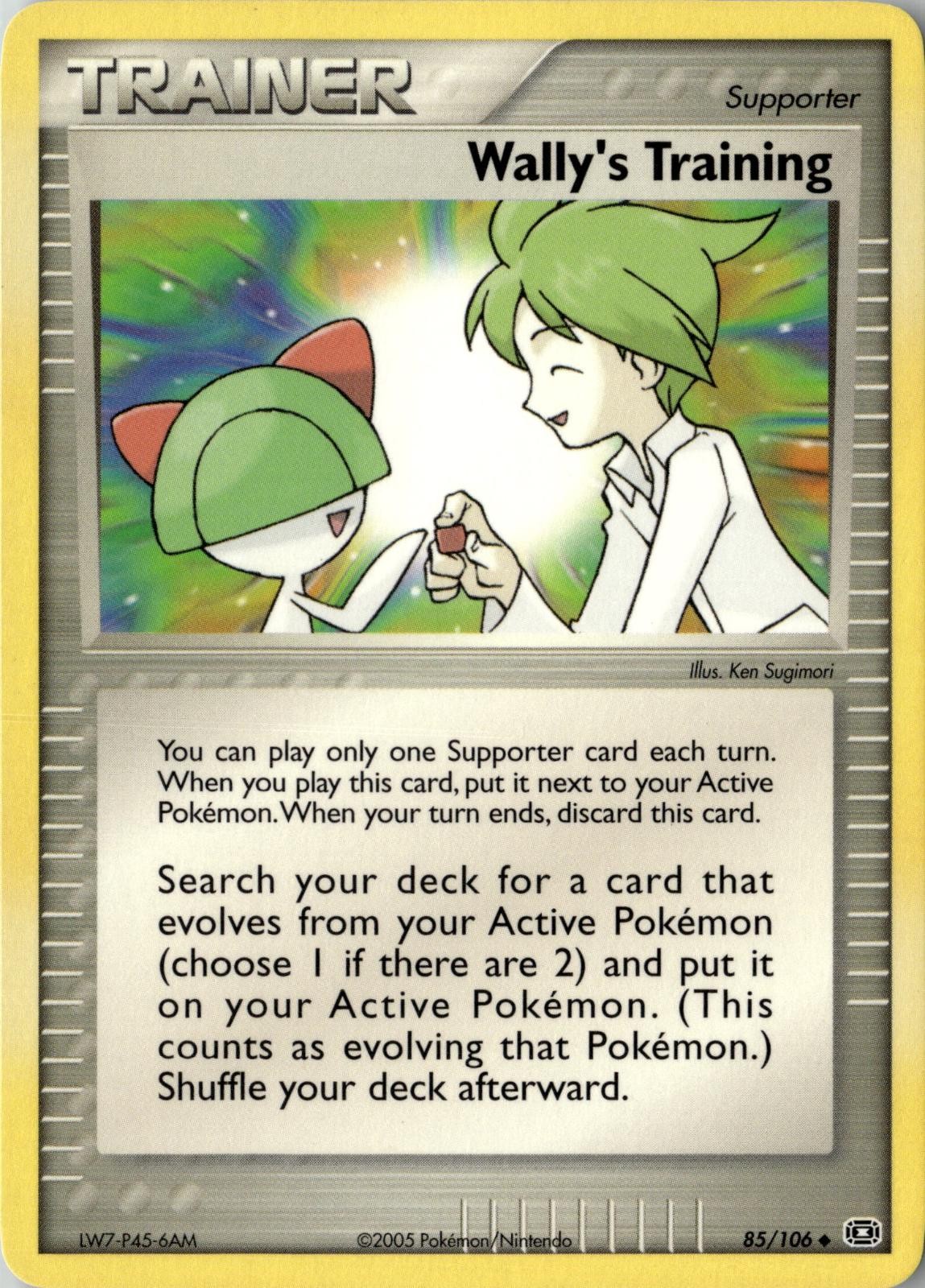 2005 POKEMON WALLY'S TRAINING 85/106 UNCOMMON EMERALD NEAR MINT