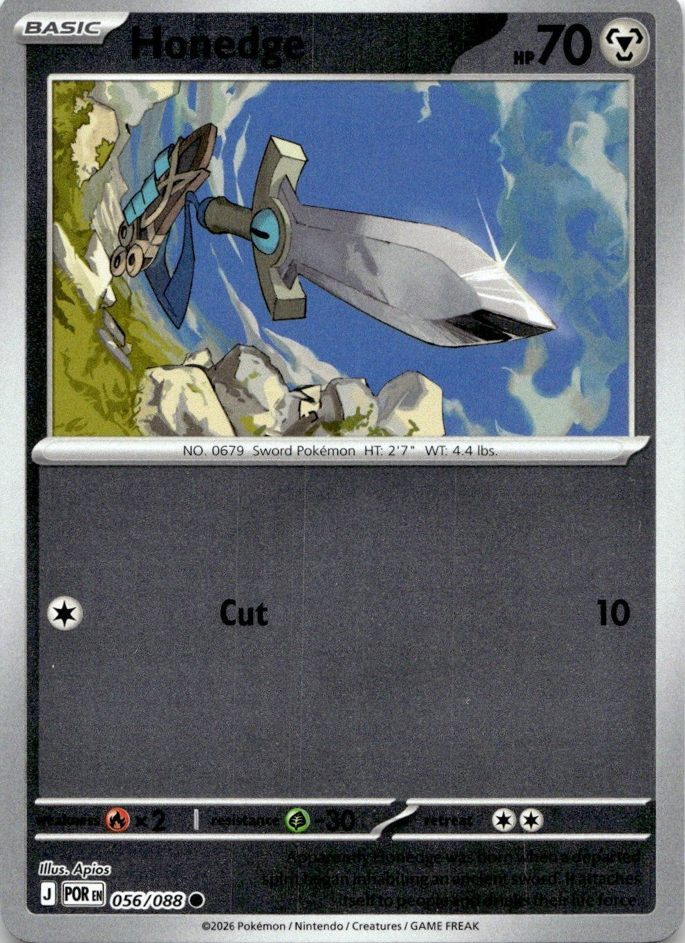 Honedge 056/088 Common Perfect Order Pokemon Reverse Holo Near Mint