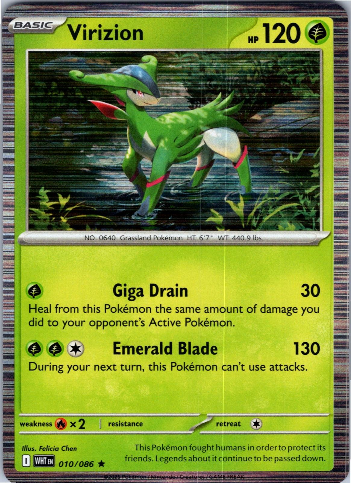 Virizion 010/086 Holo Rare White Flare Pokemon Lightly Played