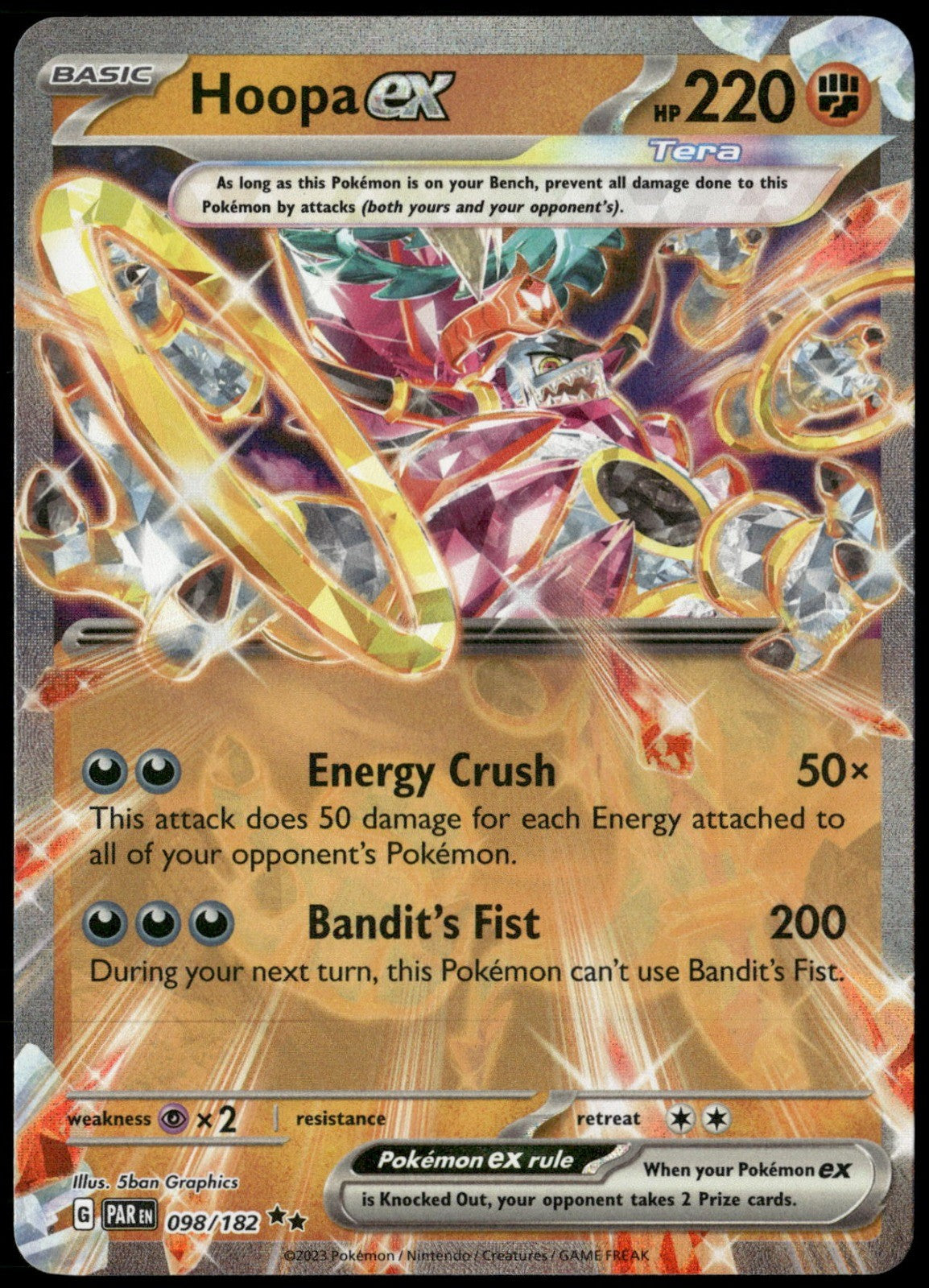 Hoopa ex Holo Double Rare SV04: Paradox Rift 098/182 NM