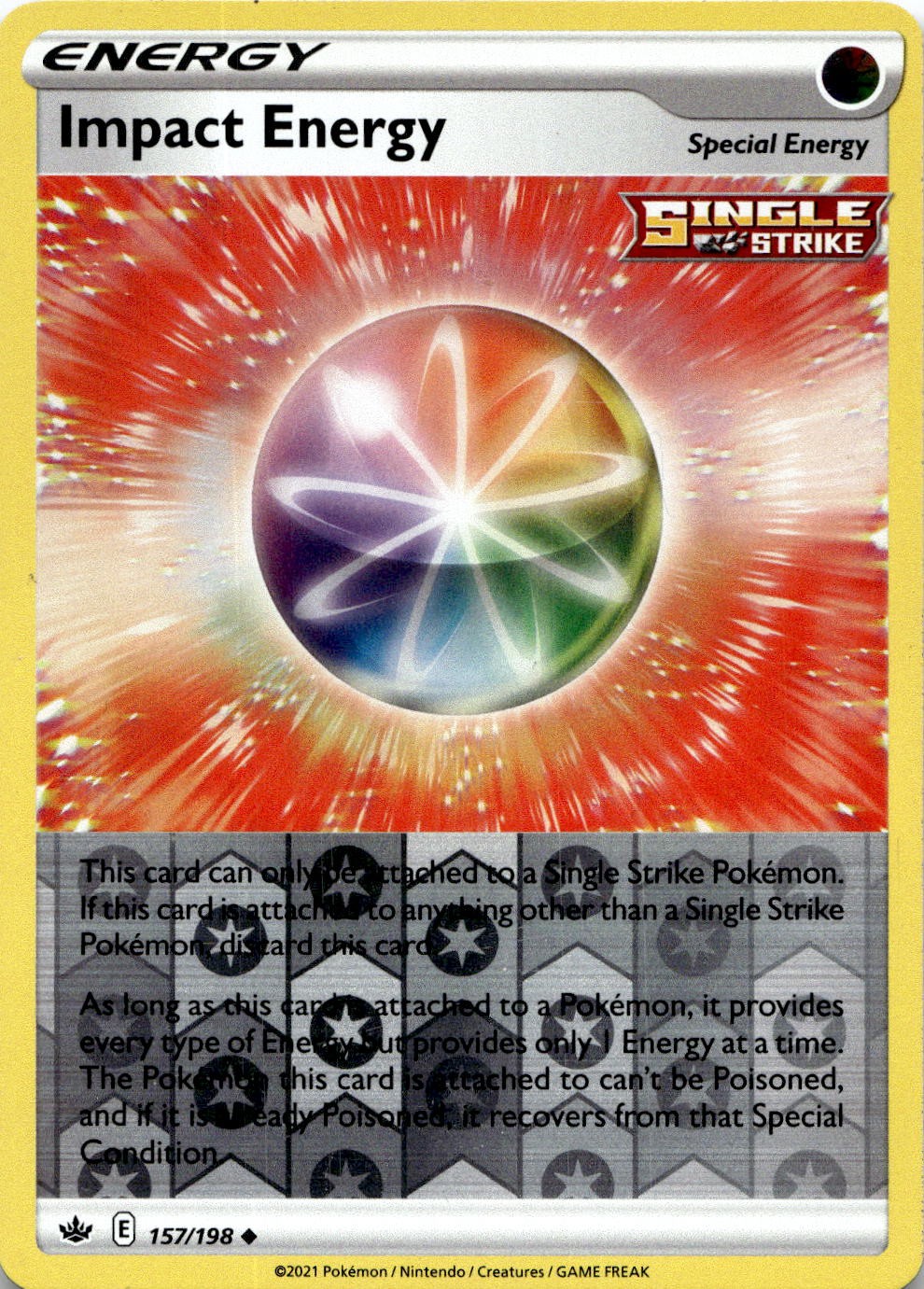 Impact Energy 157/198 Uncommon Chilling Reign Pokemon Reverse Holo LP