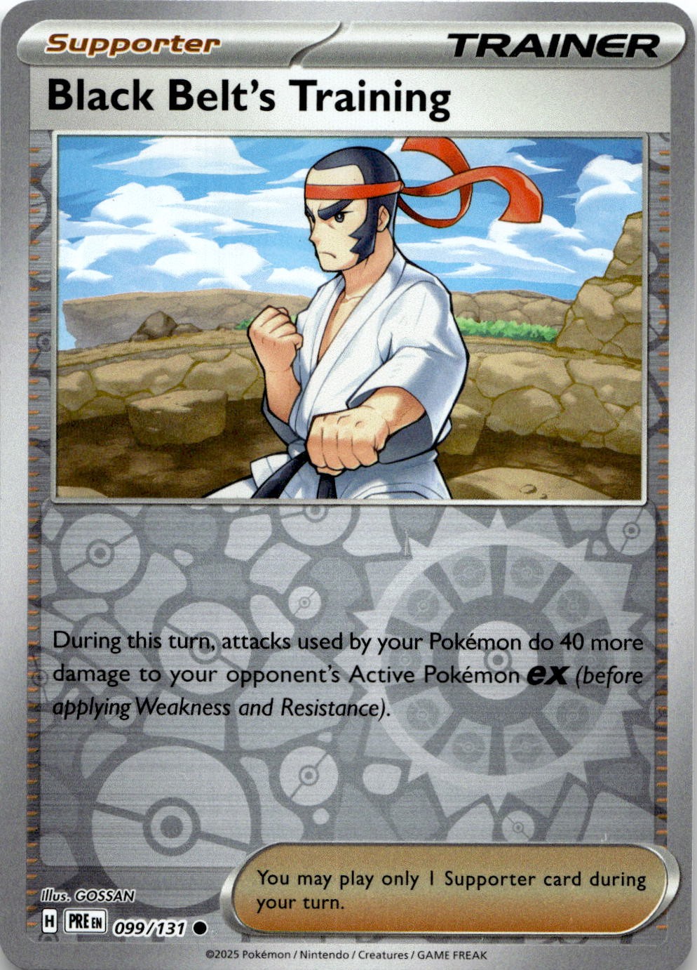 Black Belt's Training 099/131 Prismatic Evolutions Pokemon Reverse Holo NM