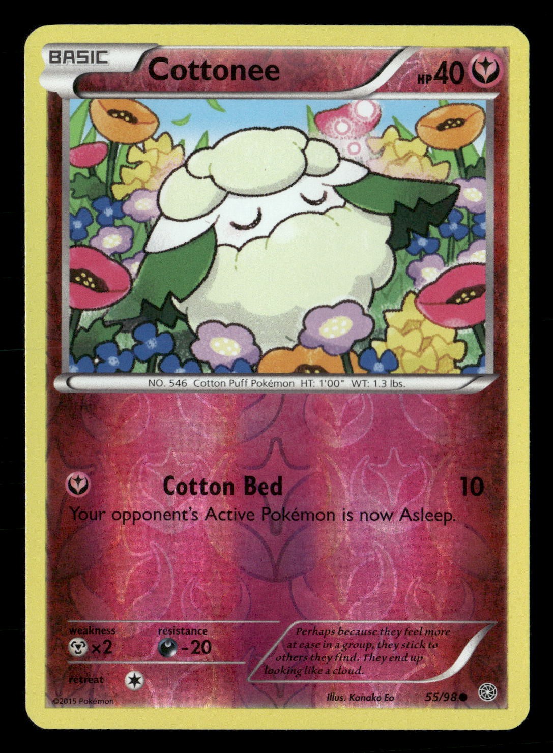 Cottonee Reverse Holo Common XY - Ancient Origins 55/98 NM