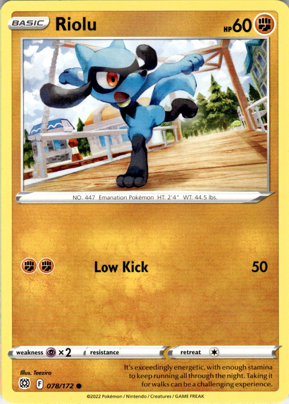 Riolu 078/172 Common Brilliant Stars Pokemon Near Mint