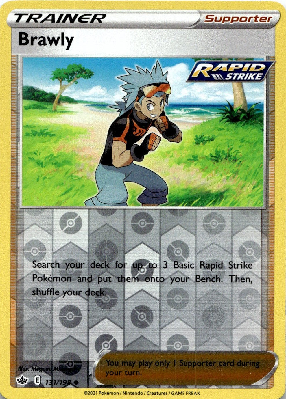 Brawly 131/198 Uncommon Chilling Reign Pokemon Reverse Holo Lightly Played