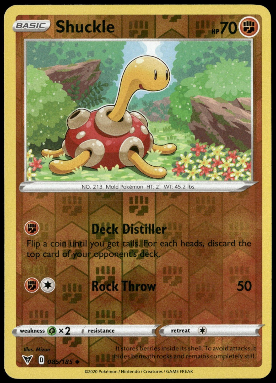 Shuckle Reverse Holo Uncommon SWSH04: Vivid Voltage 085/185 NM