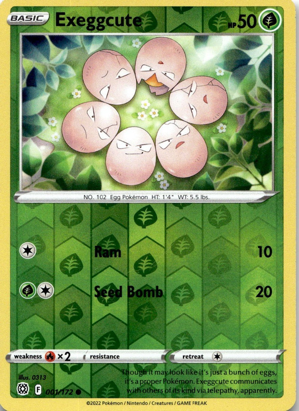 Exeggcute 001/172 Common Brilliant Stars Pokemon Reverse Holo Near Mint