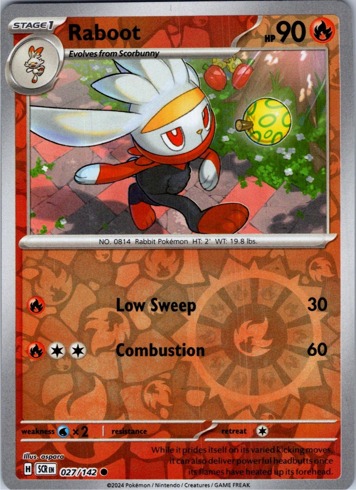 Raboot (Energy Symbol Pattern) 037/217 Ascended Heroes Pokemon Reverse Holo LP