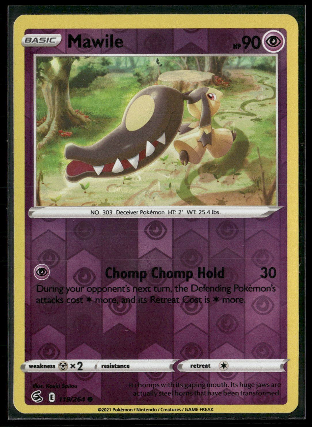 Mawile Reverse Holo Common SWSH08: Fusion Strike 119/264 NM