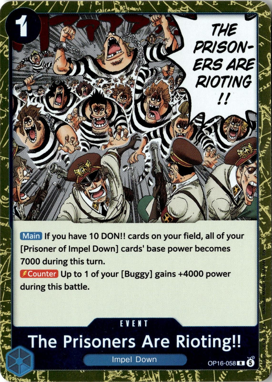 ONE PIECE THE PRISONERS ARE RIOTING!! OP16-058 RARE THE TIME OF BATTLE FOIL NM