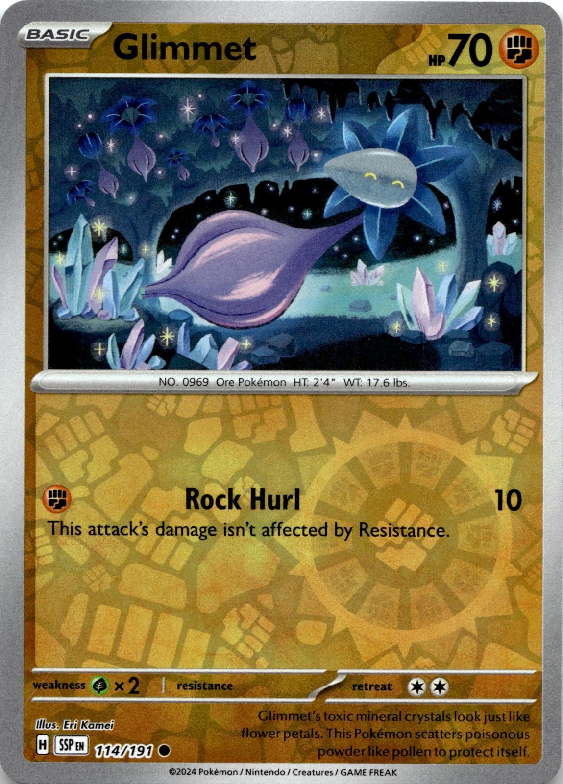 Glimmet 114/191 Common Surging Sparks Pokemon Reverse Holo Near Mint