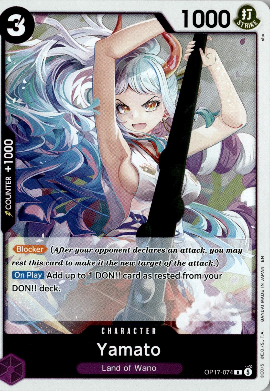 2026 ONE PIECE YAMATO OP17-074 RARE THE WORLD'S STRONGEST WARRIORS FOIL NM