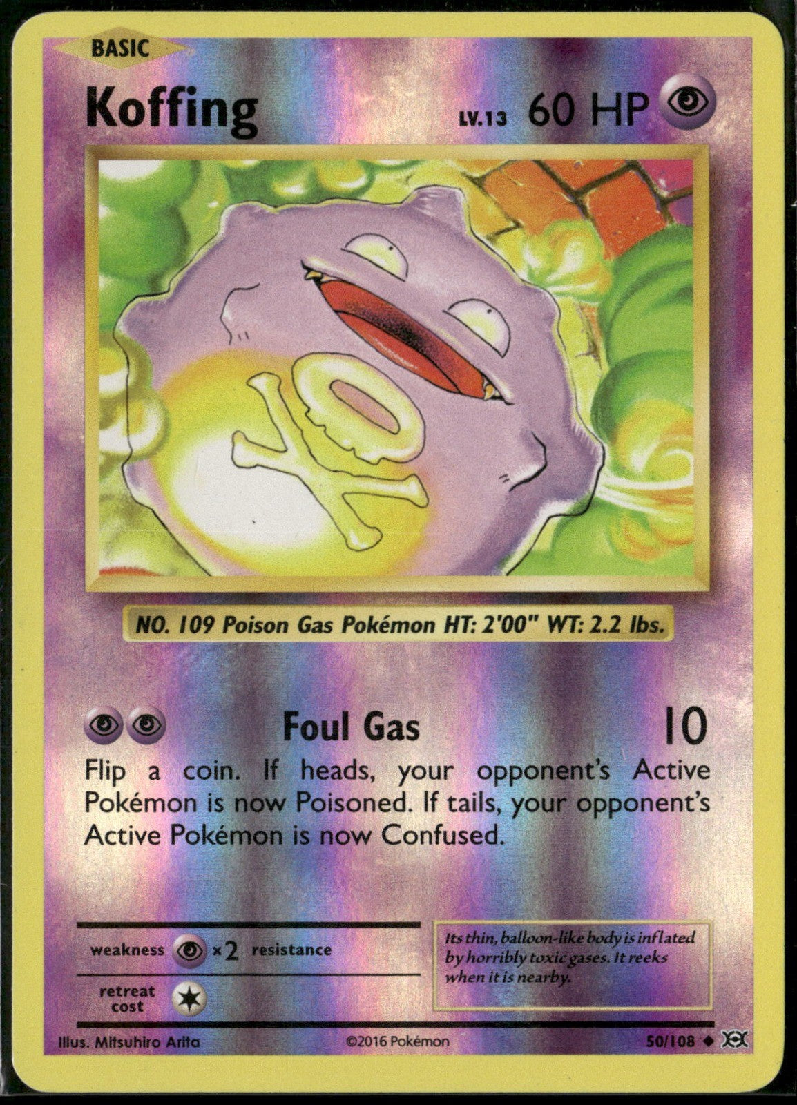 Koffing Reverse Holo Uncommon XY - Evolutions 50/108 NM