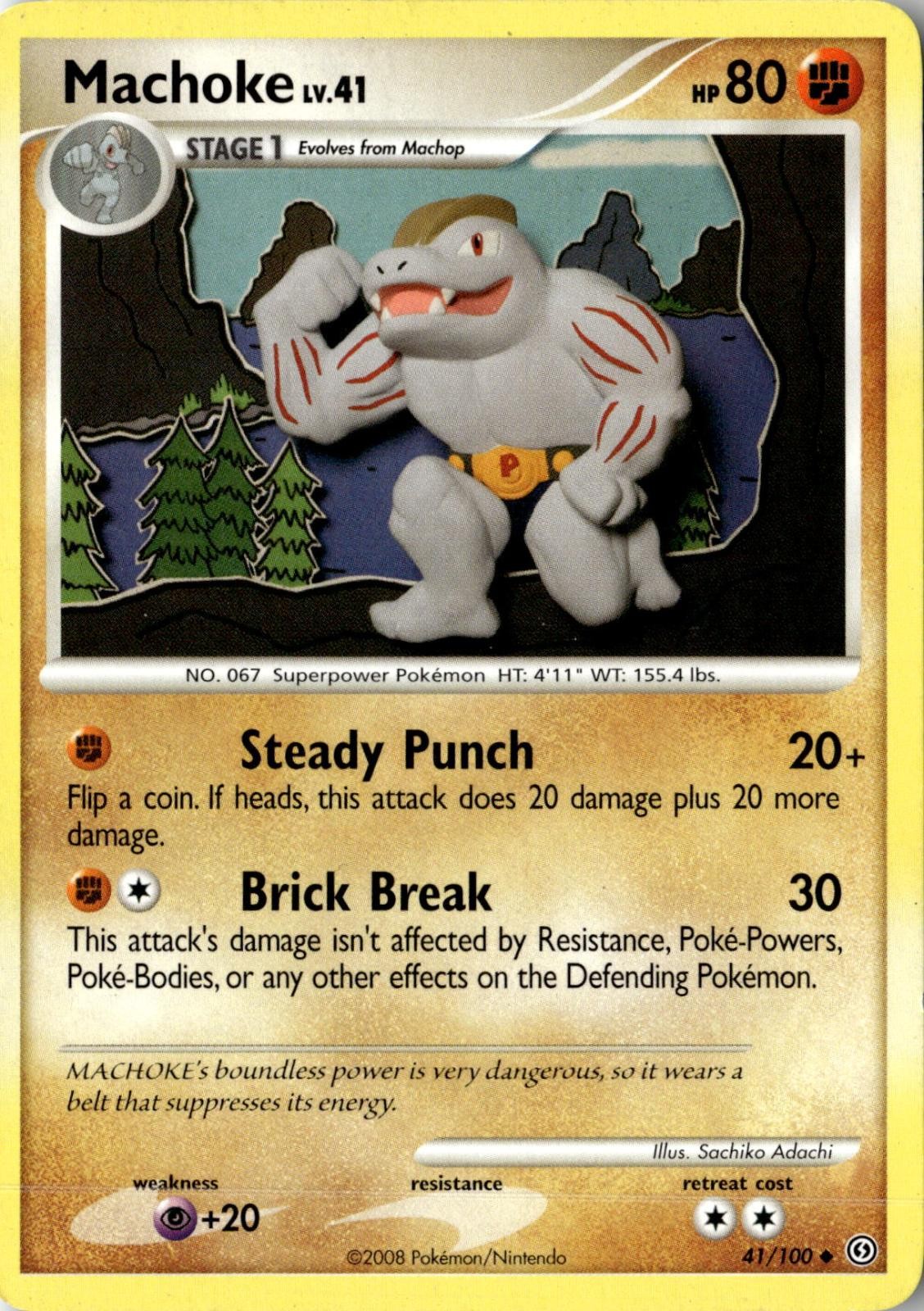 2008 POKEMON MACHOKE 41/100 UNCOMMON STORMFRONT NEAR MINT