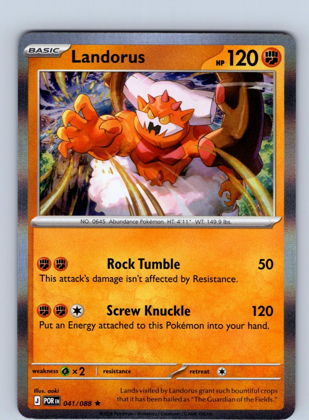 Landorus 041/088 Rare Perfect Order Pokemon Holo Near Mint