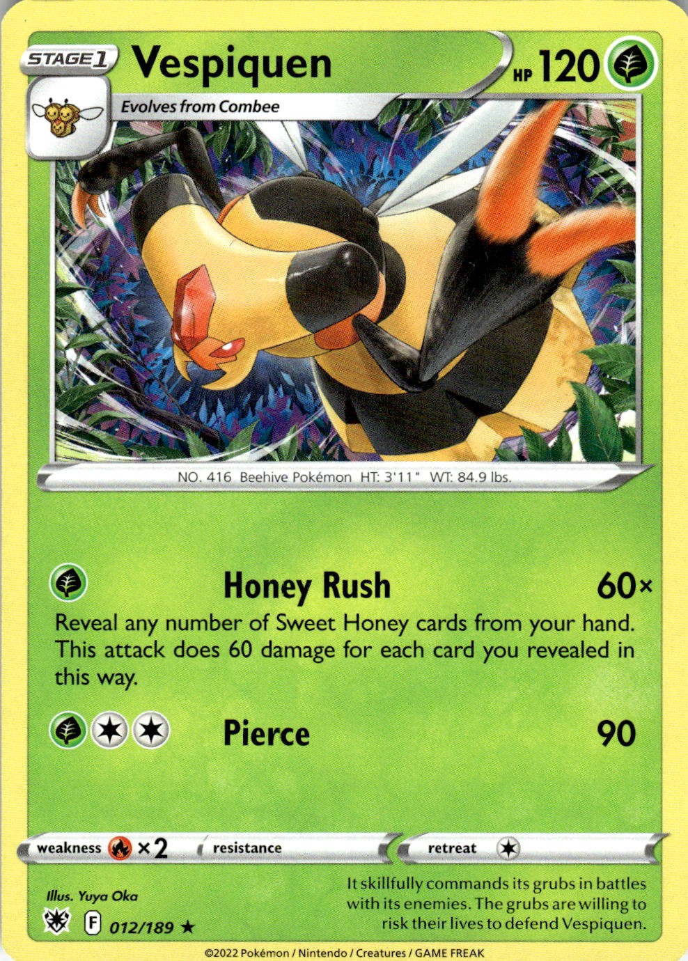 Vespiquen 012/189 Rare Astral Radiance Pokemon Near Mint