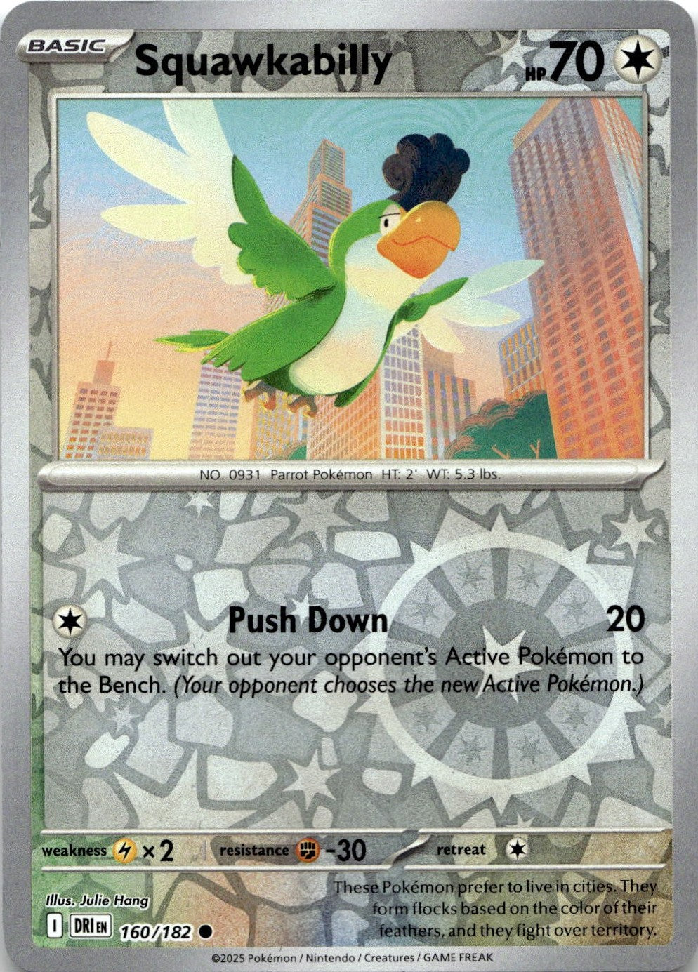 Squawkabilly 160/182 Common Destined Rivals Pokemon Reverse Holo Near Mint