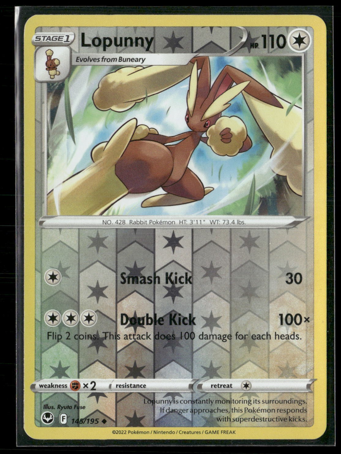 Lopunny Reverse Holo Uncommon SWSH12: Silver Tempest 145/195 NM