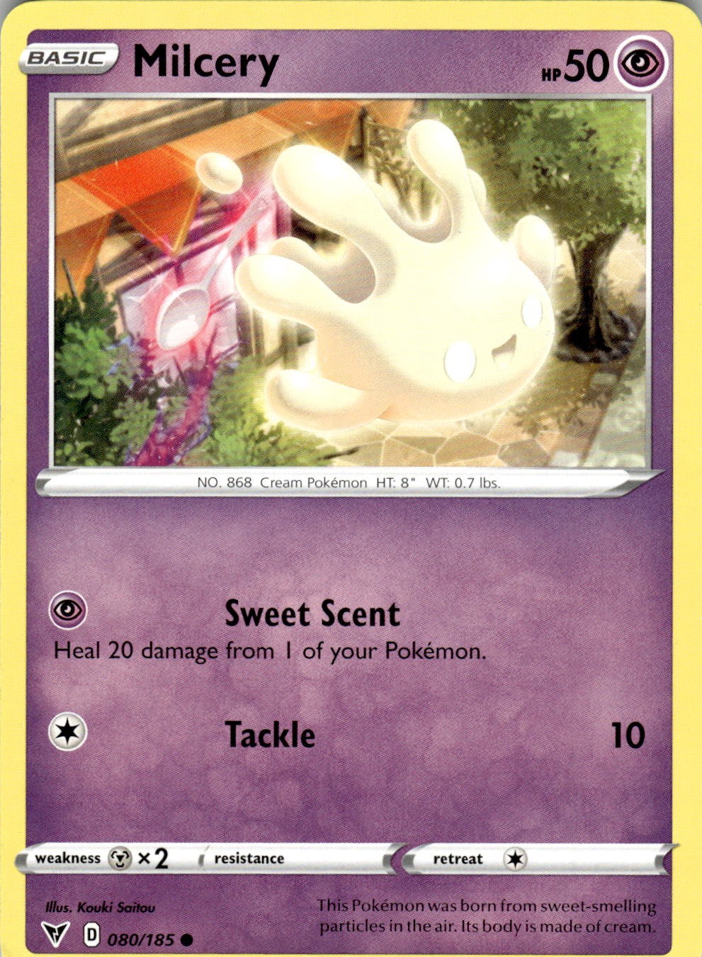 Milcery 080/185 Common Vivid Voltage Pokemon Near Mint