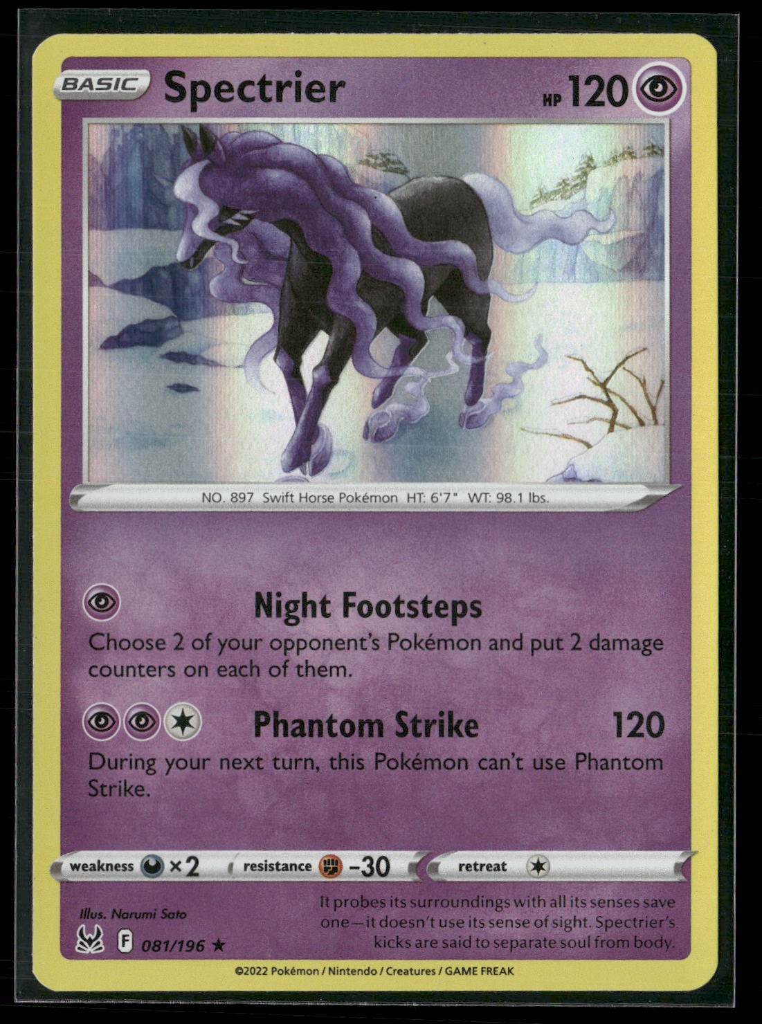 Spectrier Holo Rare SWSH11: Lost Origin 081/196 NM