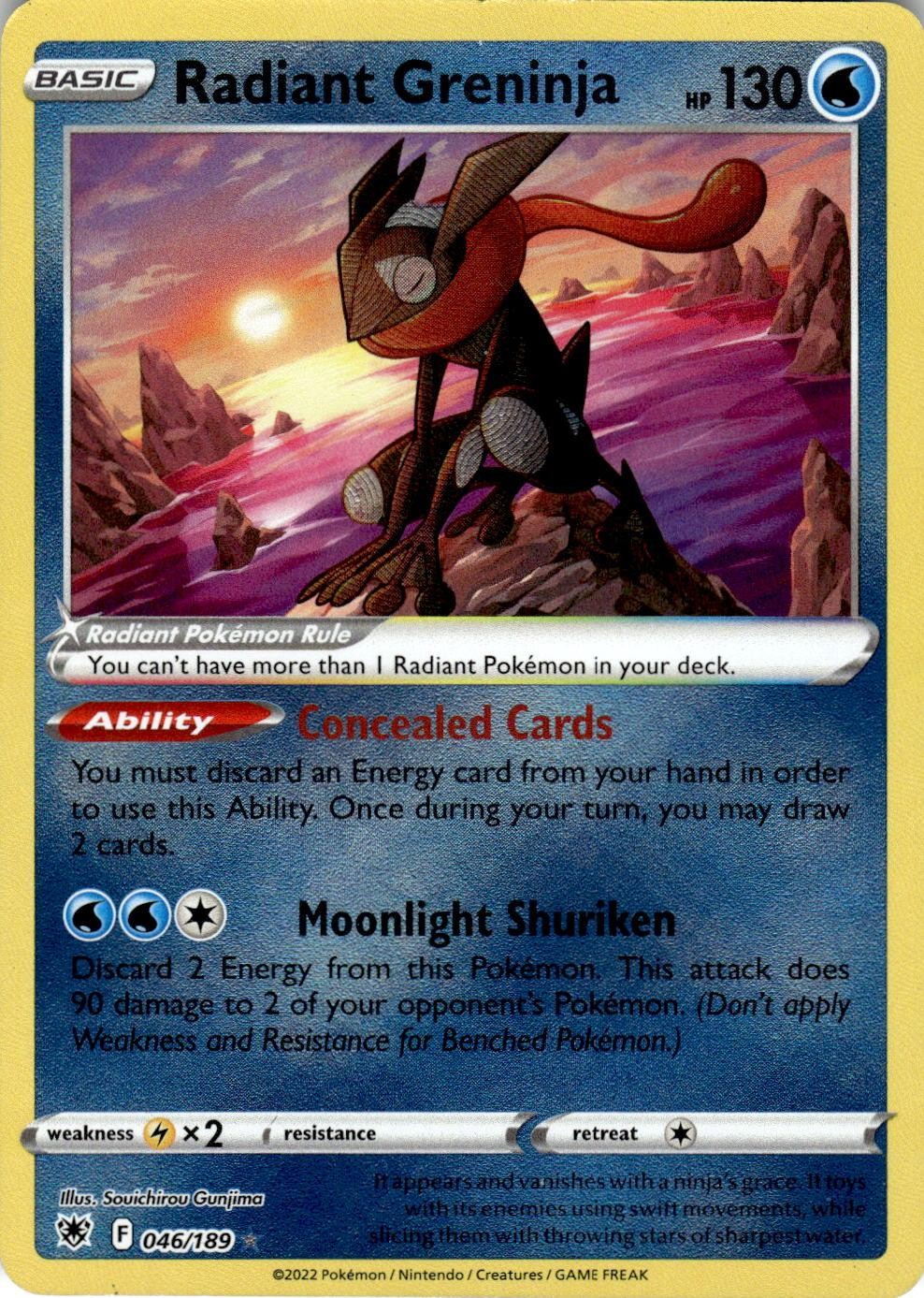 Radiant Greninja 046/189 Radiant Rare Astral Radiance Pokemon Holo Near Mint