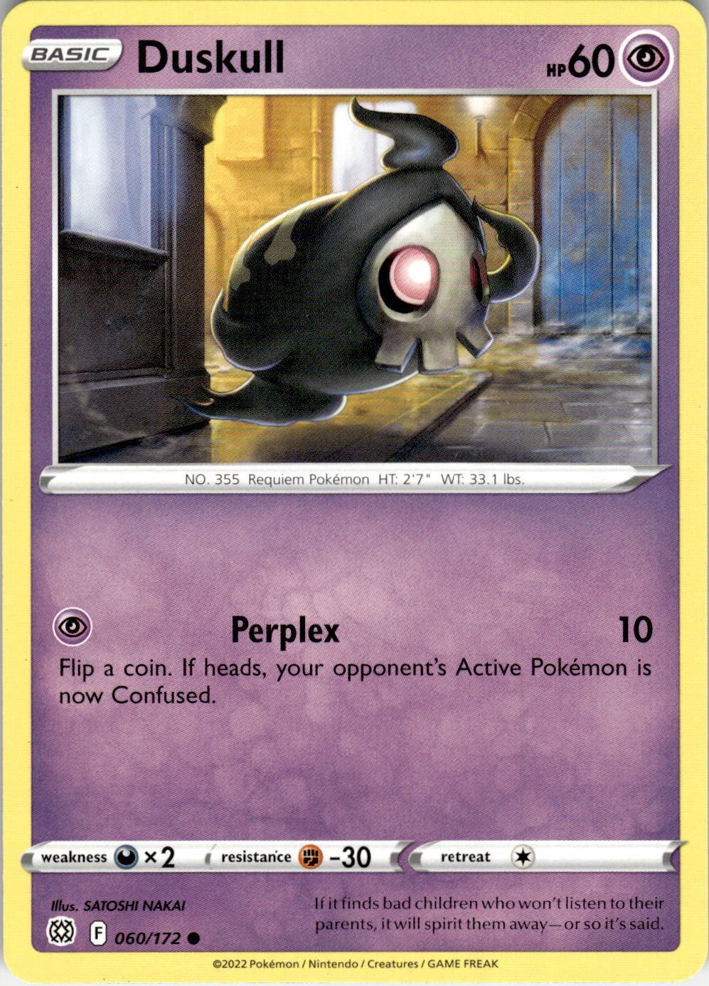 Duskull 060/172 Common Brilliant Stars Pokemon Near Mint
