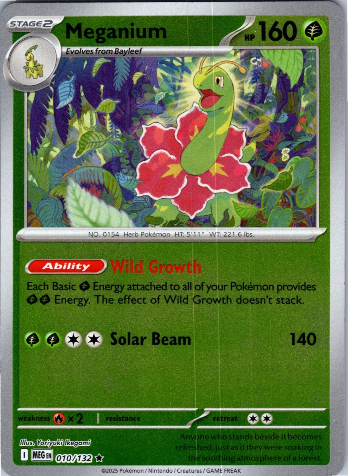 Meganium 010/132 Rare Mega Evolution Pokemon Holo Lightly Played