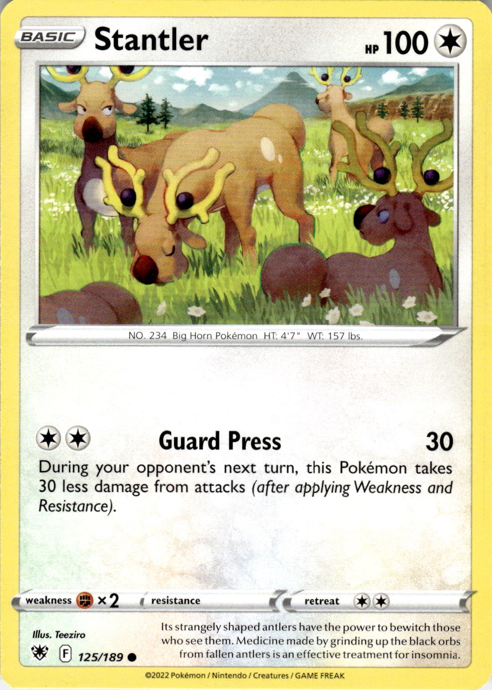 Stantler 125/189 Common Astral Radiance Pokemon Near Mint