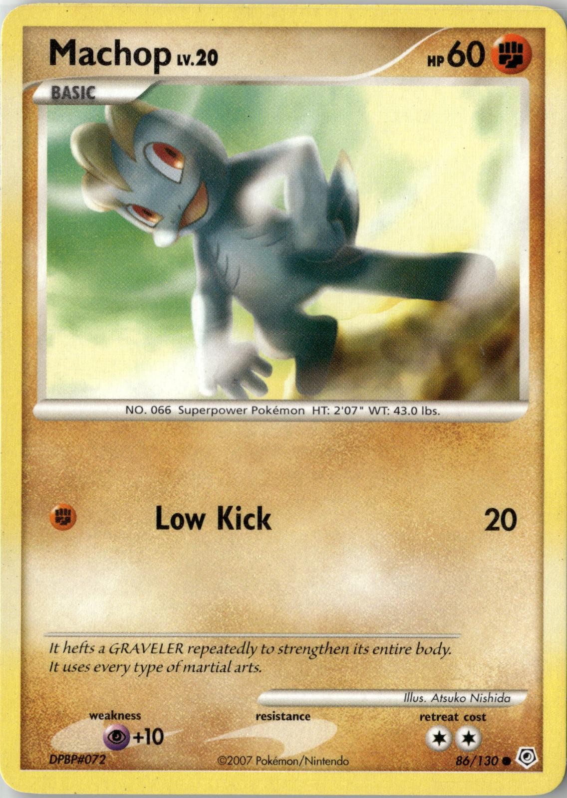 2007 POKEMON MACHOP 86/130 COMMON DIAMOND & PEARL NEAR MINT